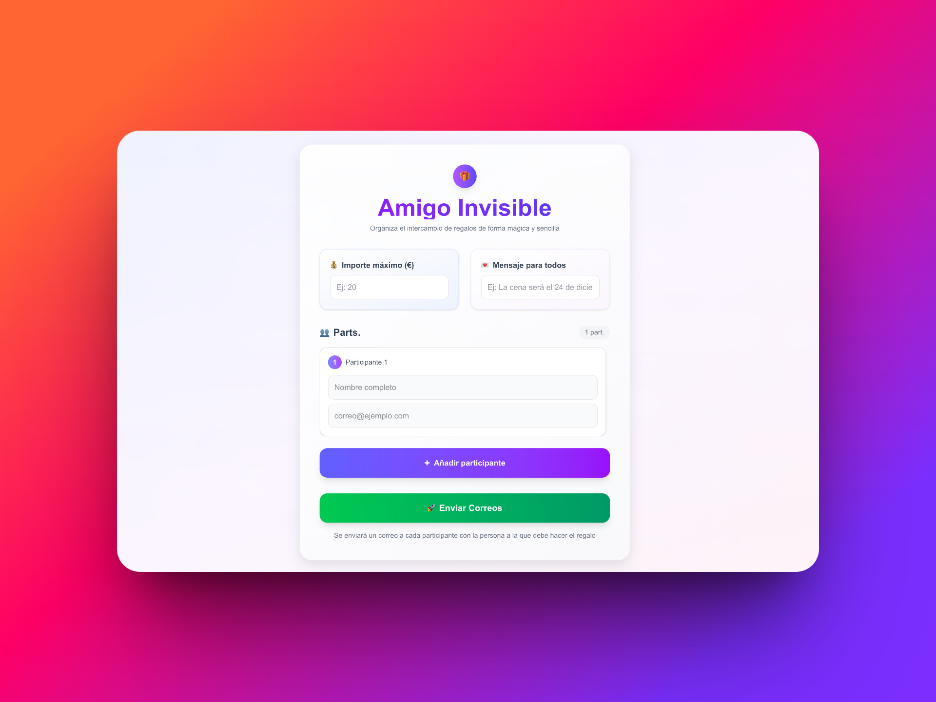 Sorteo amigo invisible